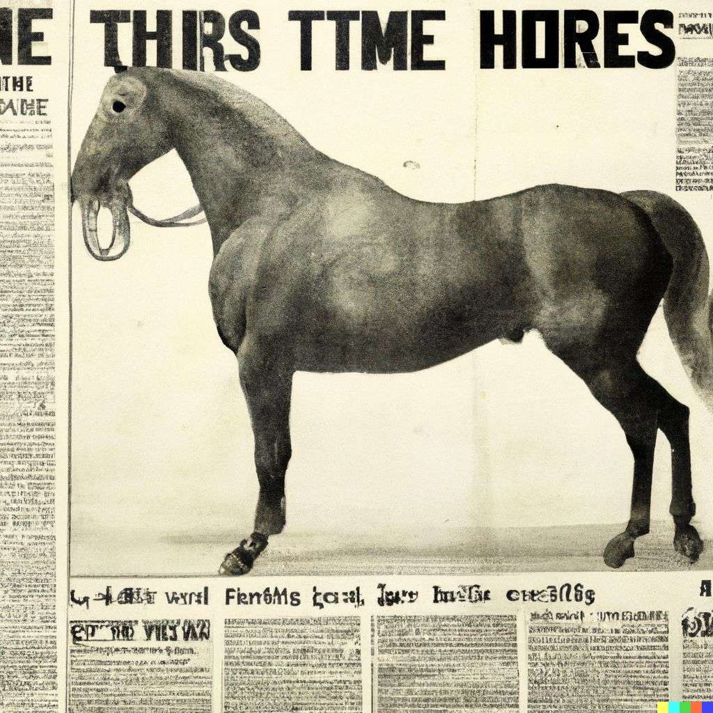 a horse, front page of The New York Times, 1910